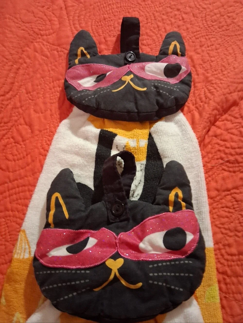 Puffy Cat Hanging Kitchen Towel